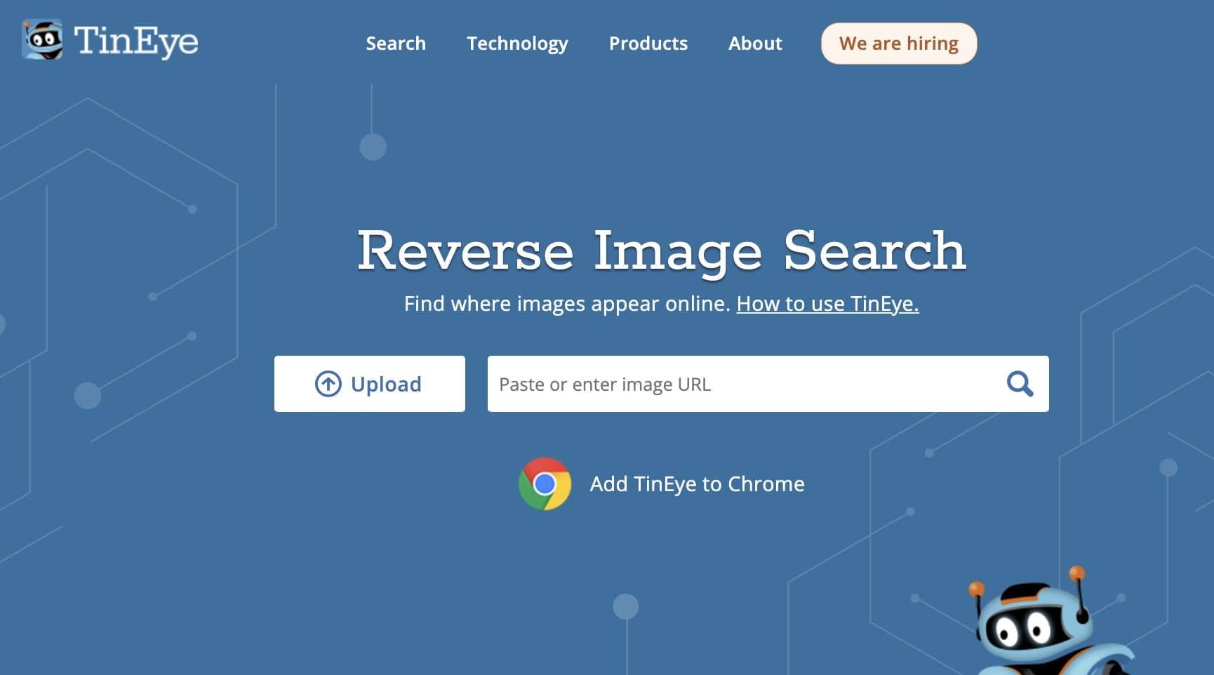 TinEye como uso de búsqueda inversa para fotos